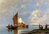 Off Volendam On The Zuiderzee by Pieter Christian Dommerson